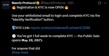 Naoris Protocol KYC update Naoris Protocol KYC update