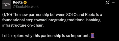 Keeta SOLO partnership