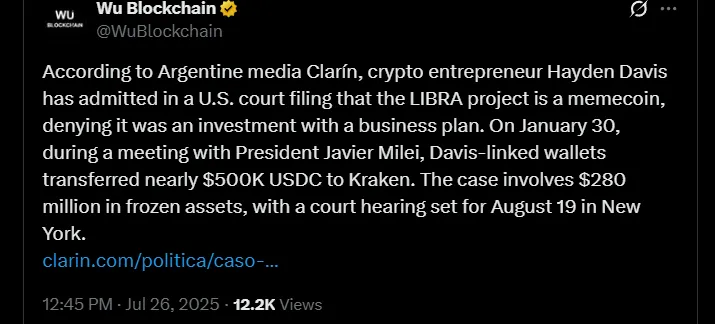 LIBRA Crypto Scandal