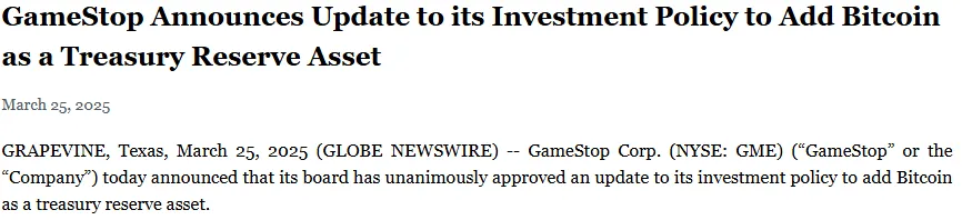GameStop announcment 