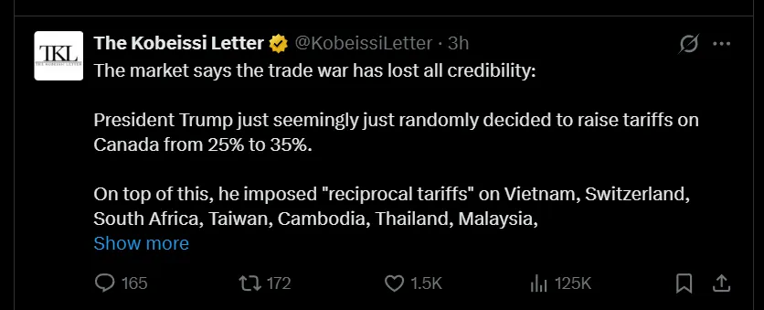 Reciprocal tariff