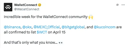 WalletConect Listing Date