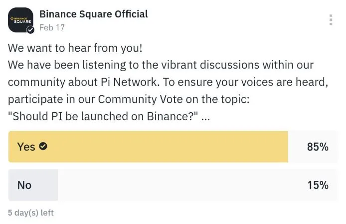 Pi Binance Vote