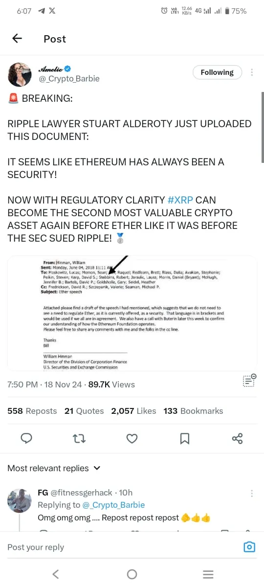 XRP Tweet