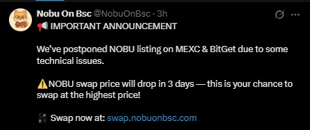 Nobu Coin Listing announcement Nobu Coin Listing announcement