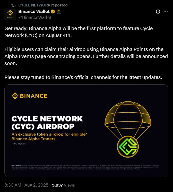 CYC on Binance Alpha CYC on Binance Alpha