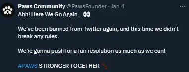 Paws X account 