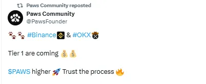 Paws on Binance and OKX