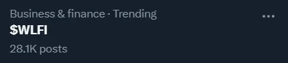 WLFI Trending on X WLFI Trending on X