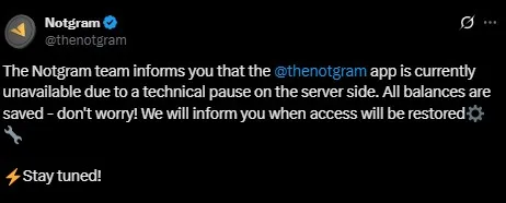 Notgram App Shutdown