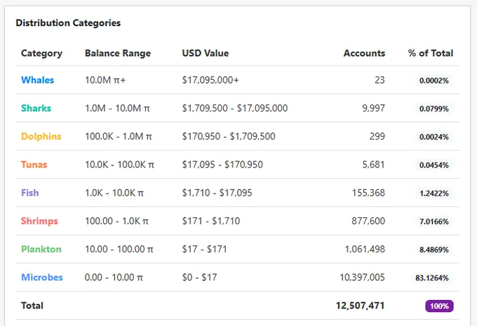 Pi Network Holder Distribution Analysis