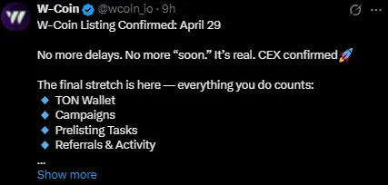 W-Coin Listing Date Announcement W-Coin Listing Date Announcement