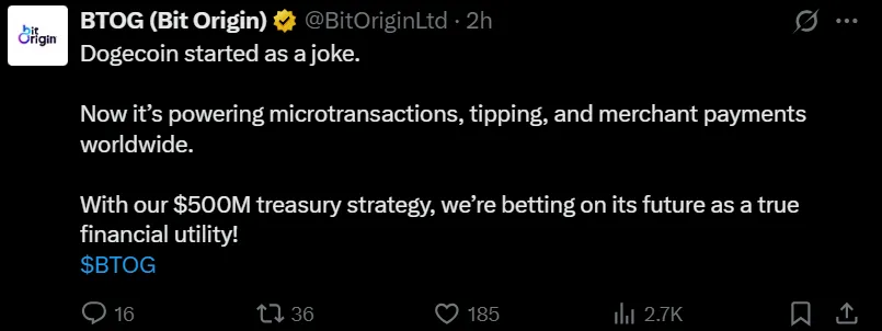 Bit Origin $500M Dogecoin Bet