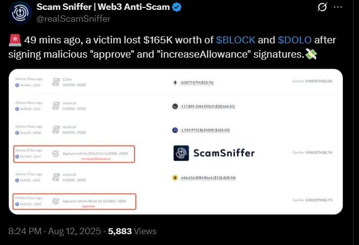 $165K Block and DOLO tokens scam $165K Block and DOLO tokens scam