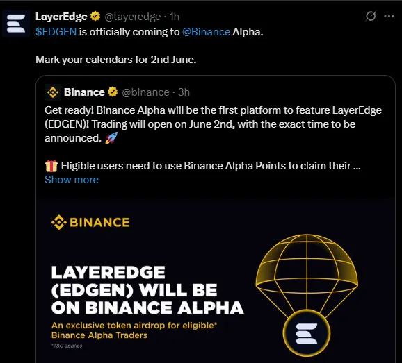 EDGEN debut on Binance Alpha EDGEN debut on Binance Alpha