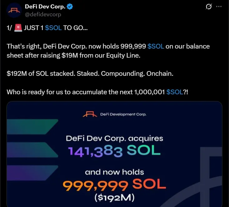DeFi Dev Corp SOL Buy