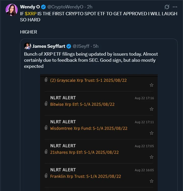 XRP ETF Filings updated