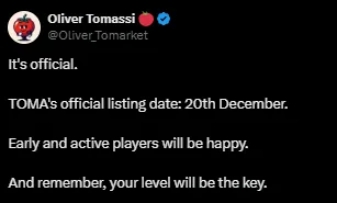 Tomarket Listing Date