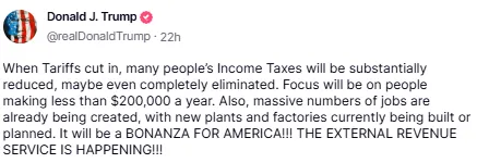 Trump tax cut policy