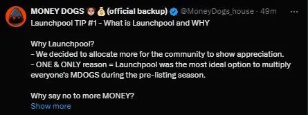 Money Dogs Launchpool
