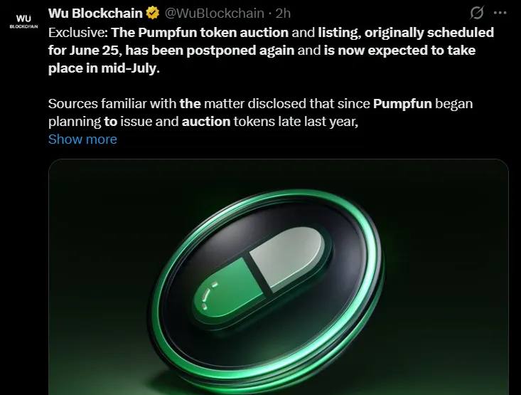 Pumpfun Auction Delayed Again