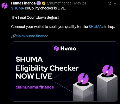Huma Finance airdrop claim Huma Finance airdrop claim