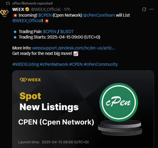 WEEX Exchange Listing