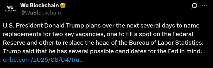 Trump Fed and BLS replacement
