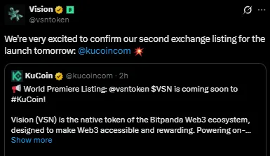 Vision listing date Vision listing date
