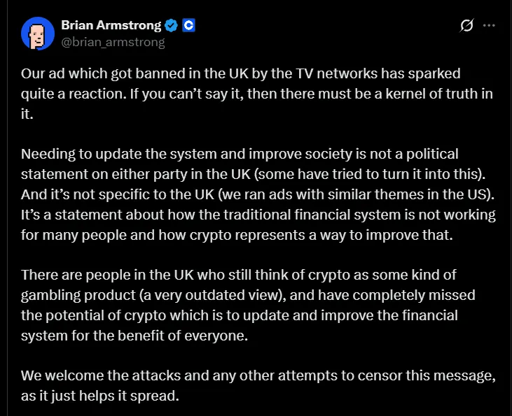 Brian Tweet on Ad ban Brian Tweet on Ad ban