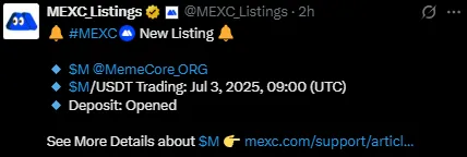MemeCore listing date MemeCore listing date