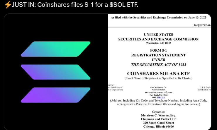 Coinshare Solana ETF