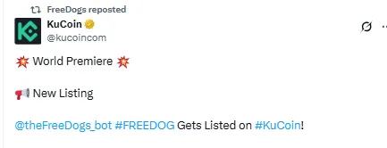 KuCoin Listing FreeDogs