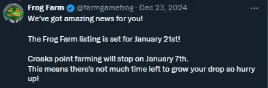 Frog Farm listing date