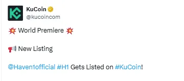 Haven1 Listing Date on KuCoin