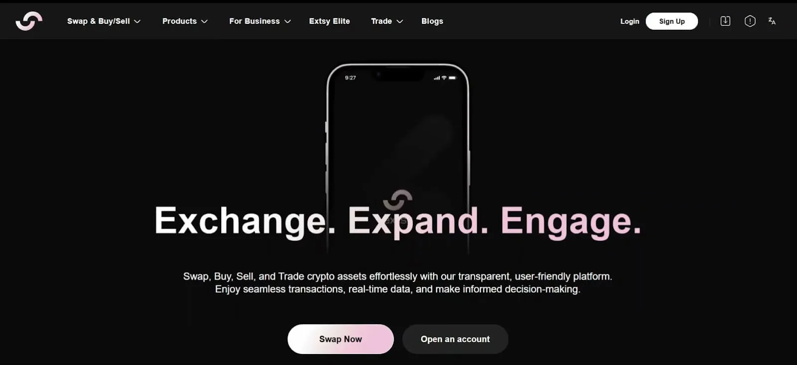 exchange, expand. engage