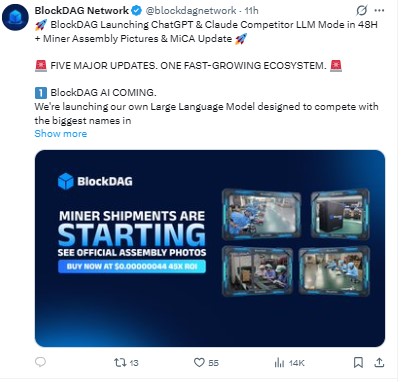 BlockDAG Official Tweet On X
