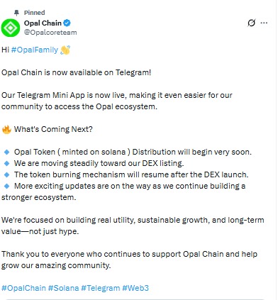 Opal Chain Telegram update