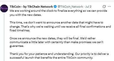 TikCoin Network launch update