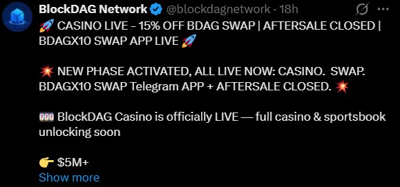 BlockDAG casino launch news