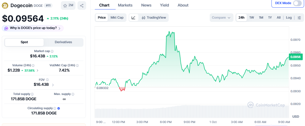Dogecoin Price Chart