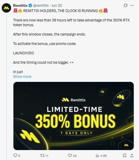 Remittix bonus update Remittix bonus update
