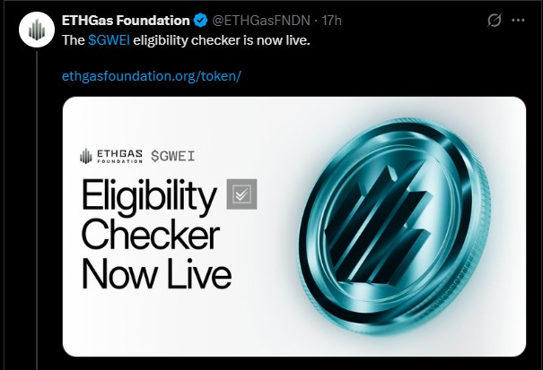 ETH Gas Airdrop Eligibility Checker