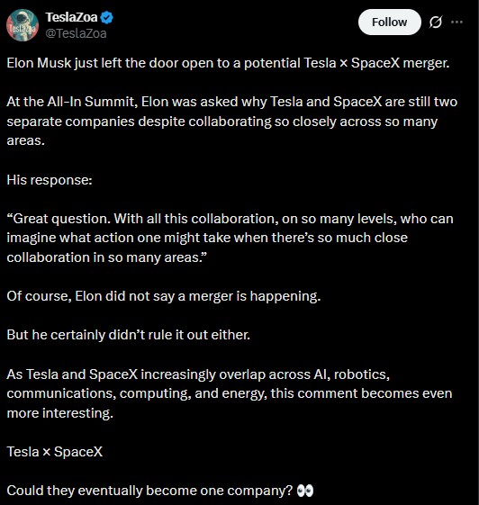 What Did Elon Musk Actually Say About A Merger What Did Elon Musk Actually Say About A Merger
