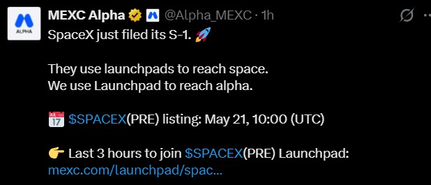 SpaceX MEXC Premarket