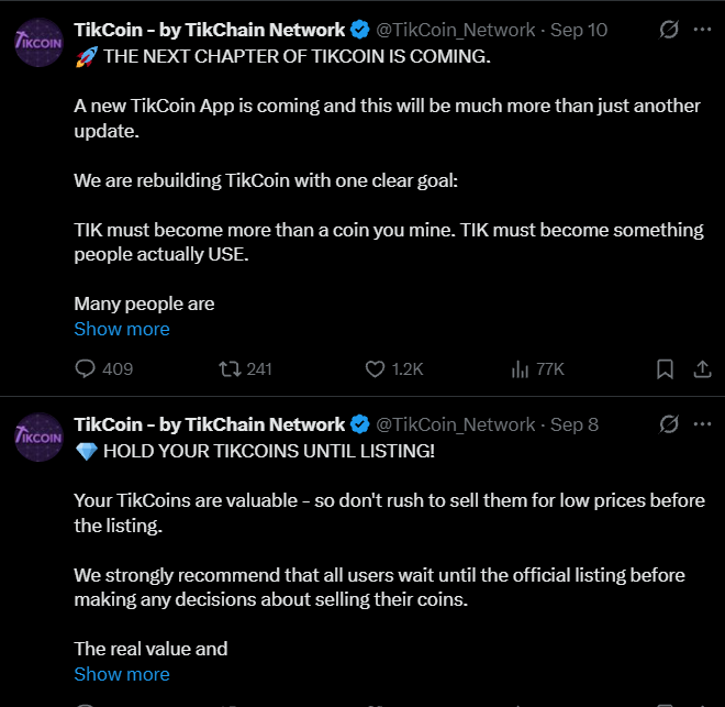 Tikcoin network news 