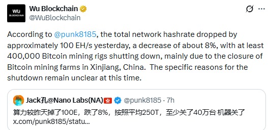 Bitcoin Hashrate Drops Bitcoin Hashrate Drops