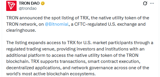 TRon DAO informs about listing TRon DAO informs about listing