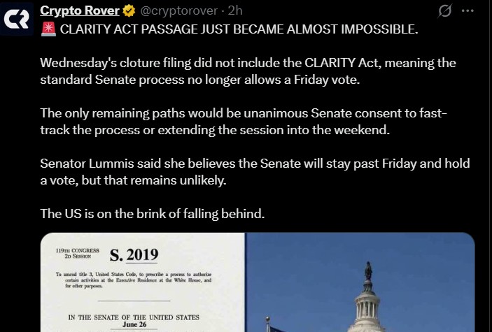 CLARITY Act Vote Is Facing Delays