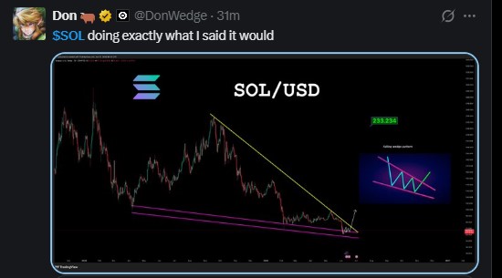 SOLANA FALLING WEDGE PATTERN